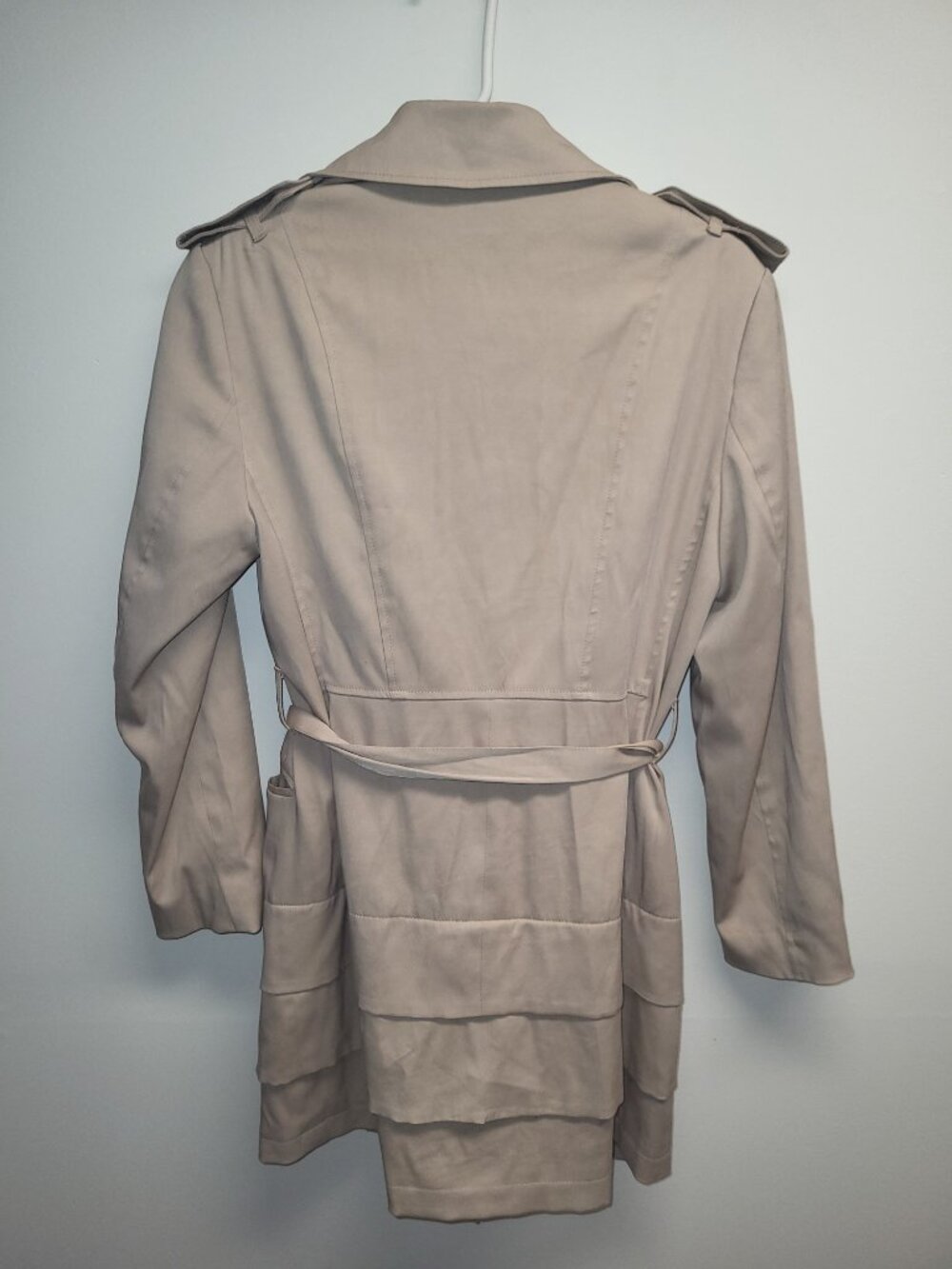 Cleo Petite Women’s Trench Coat Size 4P Beige Double Breasted - Picture 11 of 11